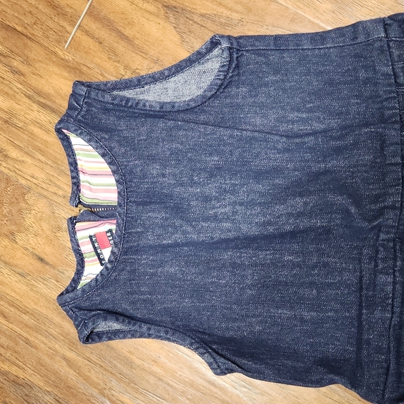 Vintage 90's Tommy Hilfiger Denim Dress with Pleats Toddler Girl Size 3T - Picture 2 of 12